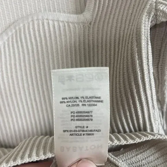 Aritzia Babaton Sculpt Knit Sweetheart Longsleeve Cream Top - Size 2XS - Picture 4 of 5